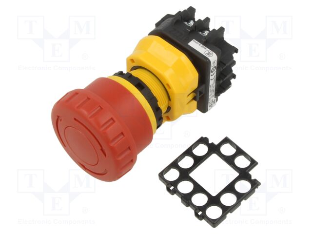 Switch: emergency stop; NC x2; 22mm; red; IP65; Pos: 2; Cutout: Ø22mm