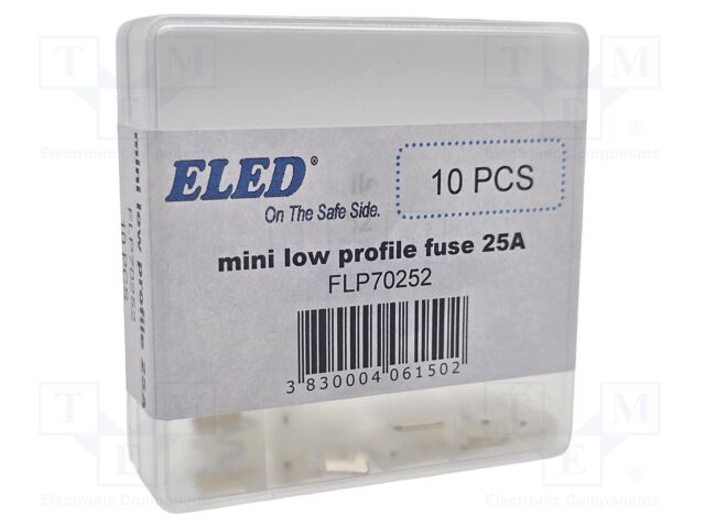 Fuse: fuse; 25A; 58VDC; automotive; 10.9mm; 10.9x3.8x8.73mm