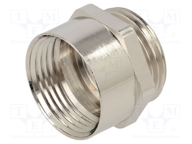 Thread adapter; Int.thread: PG13,5; Ext.thread: M20; brass