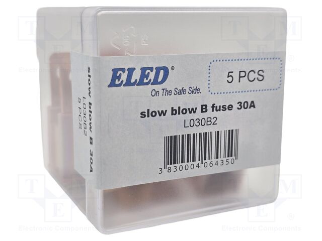 Fuse: fuse; 30A; 32VDC; automotive; 22.2mm; 22.2x15.2x45mm