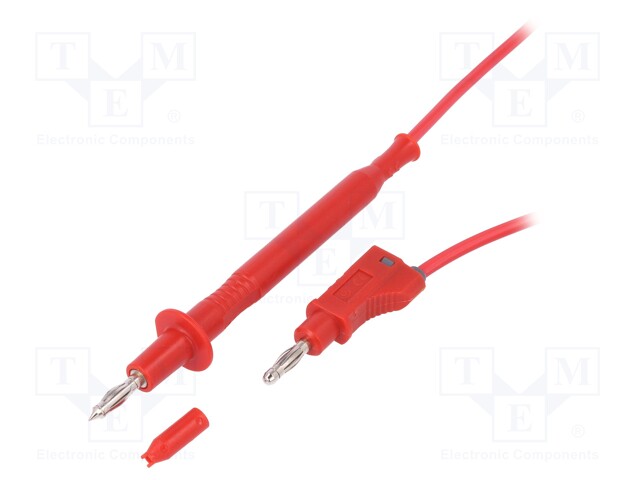 Test lead; 60VDC; 30VAC; 20A; probe tip,banana plug 4mm; Len: 1m