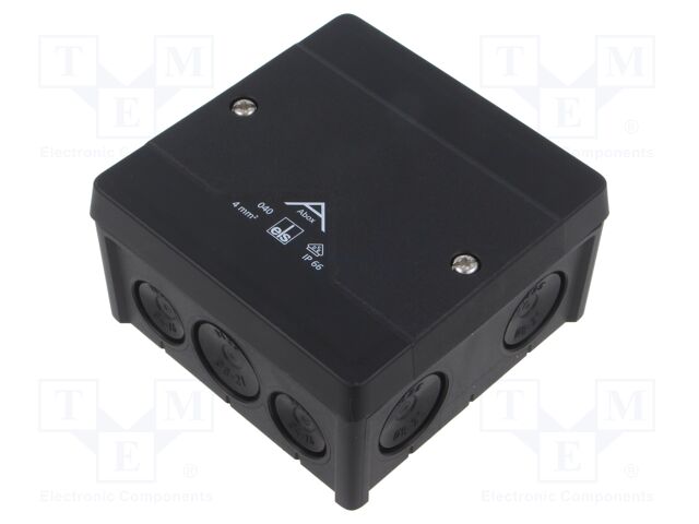 Enclosure: junction box; X: 102mm; Y: 102mm; Z: 57mm; IP66; black