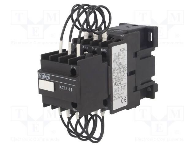 Contactor: 3-pole; Mounting: DIN; Application: for capacitors