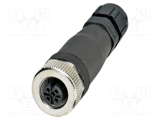Connector: M12; plug; PIN: 4; 250V; straight; IP67; screw terminal