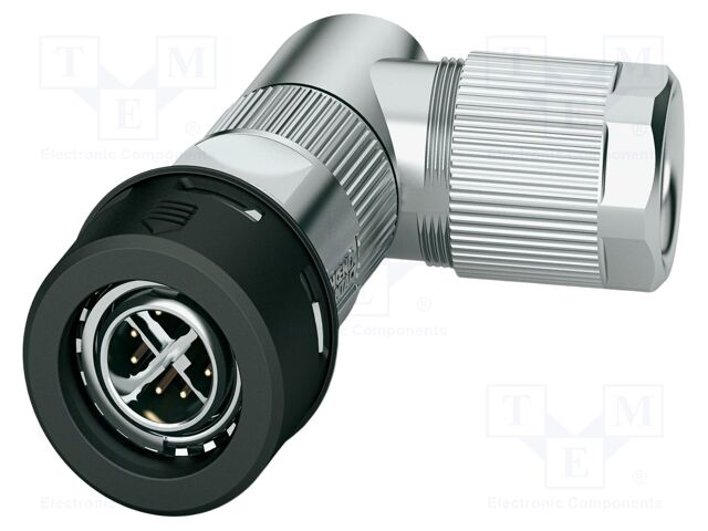 Connector: M12; plug; PIN: 8; 48V; angled; IP65; crimped; X; 500mA