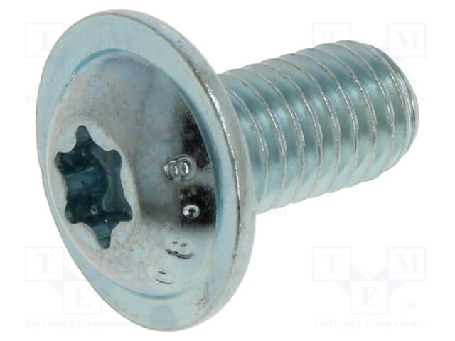 Screw; with flange; M8x16; Head: button; Torx®; steel; zinc