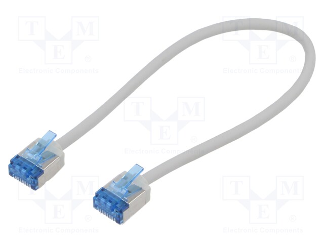 Patch cord; U/FTP; 6a; stranded; Cu; LSZH; grey; 0.25m; 32AWG