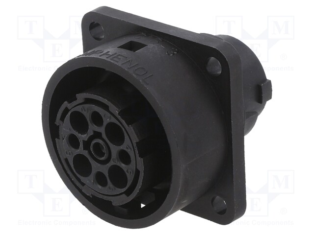 Connector: circular; socket; PIN: 9; female; w/o contacts; IP65