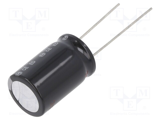 Electrolytic Capacitor, 100 µF, 200 V, ED Series, ± 20%, Radial Leaded, 10000 hours @ 105°C