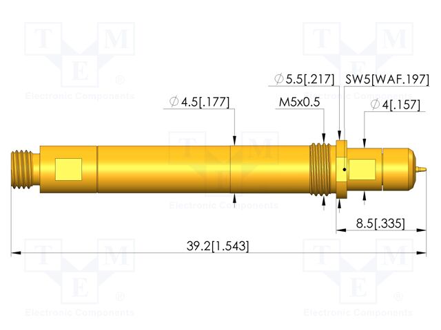 Test needle; screw-in