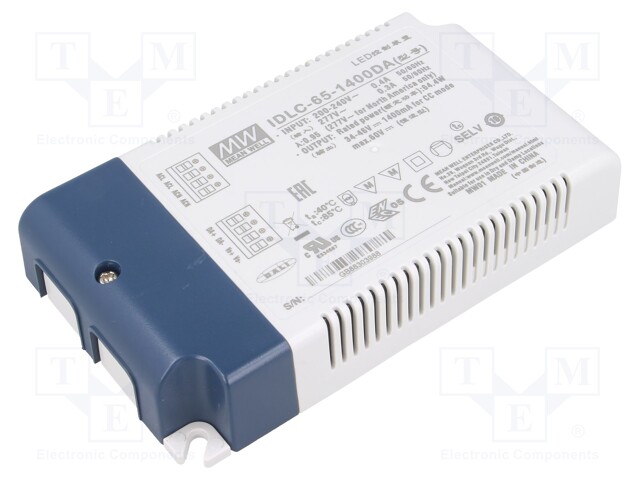 Power supply: switched-mode; Communication: DALI; LED; 64.4W; IP20
