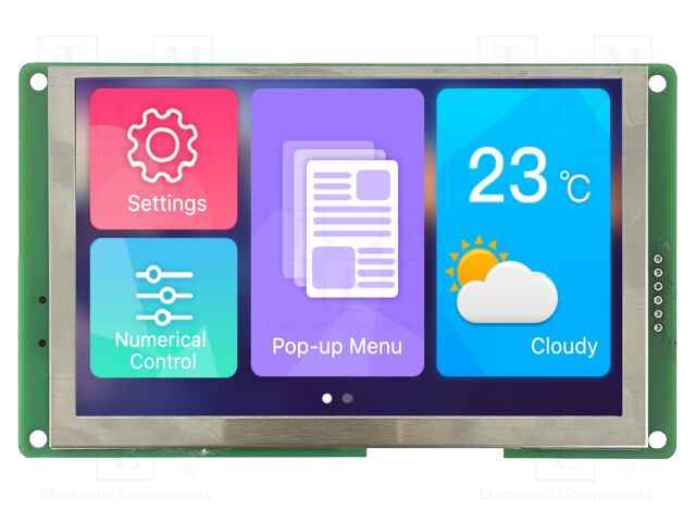 Display: TFT; 4.3"; 480x272; Illumin: LED; 8MBFLASH; RGB; 300cd/m2