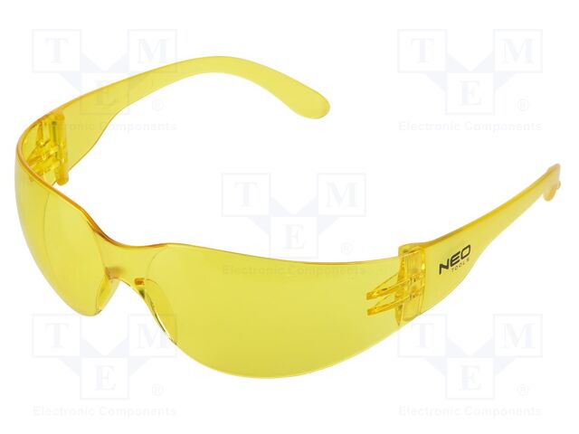 Safety spectacles; Lens: yellow; Resistance to: UV rays
