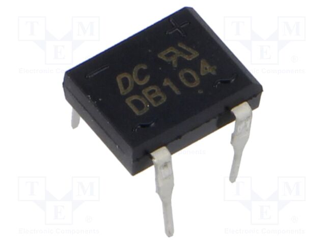 Bridge rectifier: single-phase; 400V; If: 1A; Ifsm: 50A; DB-1; THT