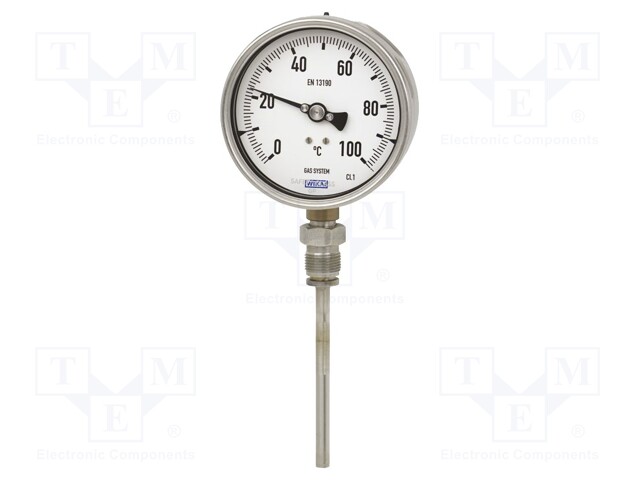 Meter: gas-actuated thermometer; 0÷120°C; Man.series: 73; Ø: 100mm