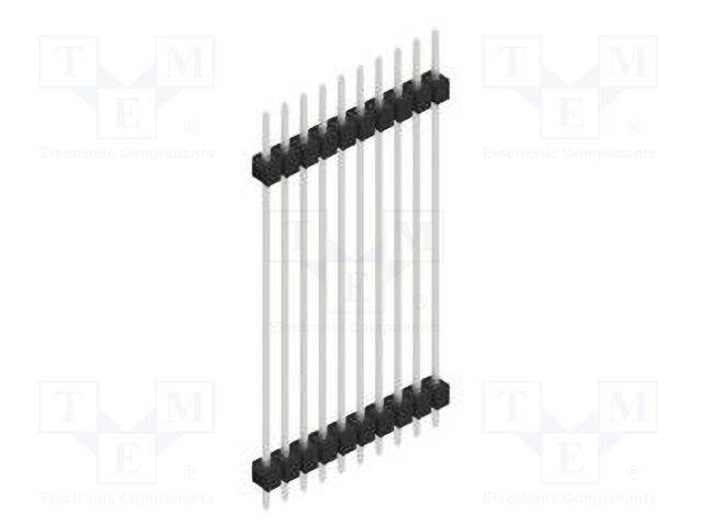 Connector: pin strips; pin header; male; PIN: 10; 2.54mm; THT; 1x10