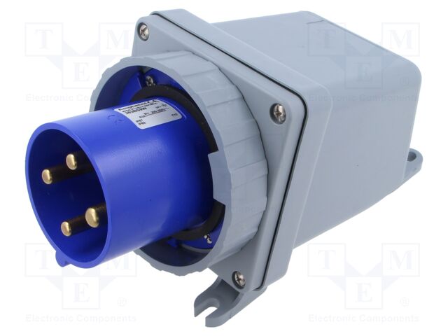 Connector: AC supply 3-phase; socket; male; angled; -25÷40°C; IP&S
