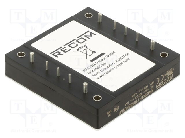 Converter: DC/DC; 200W; Uin: 16.5÷140V; Uout: 48VDC; Iout: 4.2A; 125g