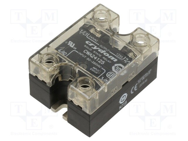 Relay: solid state; Ucntrl: 90÷280VAC; 125A; 24÷280VAC; -40÷80°C