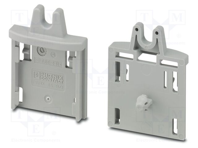Fixing element; L: 9.8mm; W: 28mm; H: 21.6mm; Body: grey