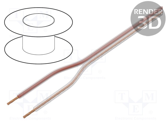 Wire: loudspeaker cable; 2x2mm2; stranded; CCA; transparent; PVC