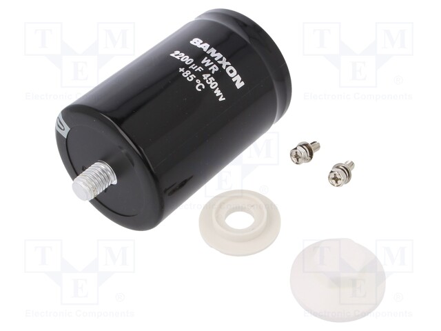 Capacitor: electrolytic; 2200uF; 450VDC; Ø63.5x95mm; ±20%; 2000h