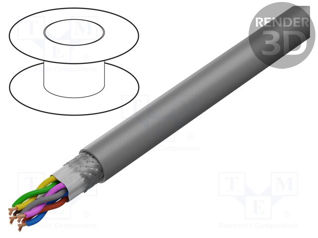 Wire: control cable; SUPER-PAAR-TRONIC-C-PUR; 4x2x0,25mm2; PUR