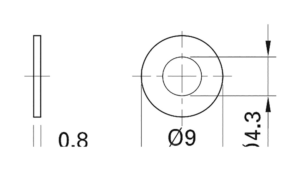 Accessories: washer; Thread: M4
