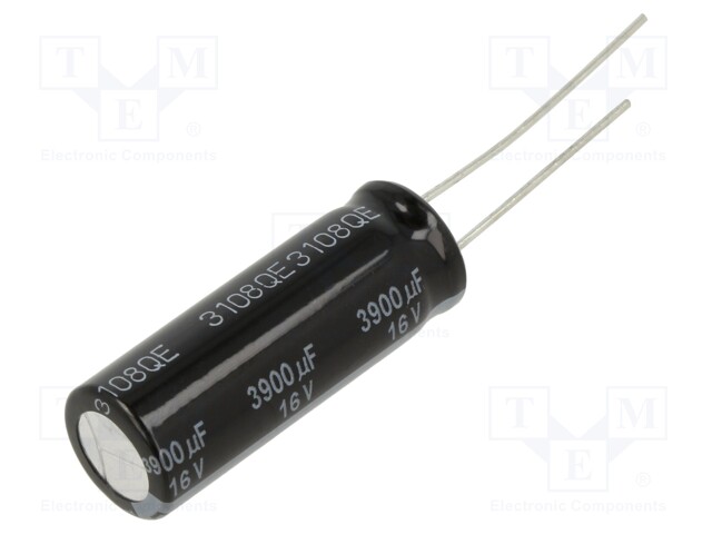 Electrolytic Capacitor, 3900 µF, 16 V, FR Series, ± 20%, Radial Leaded, 10000 hours @ 105°C