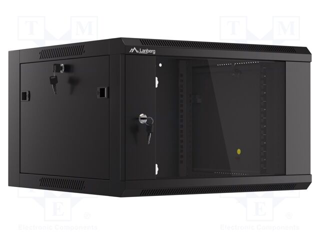 Enclosure: rack cabinet; Standard: 19"; 6U; black; 600mm; hanging