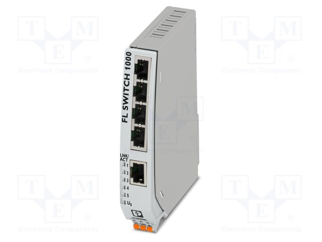 Switch Ethernet; unmanaged; Number of ports: 5; 9÷32VDC; RJ45