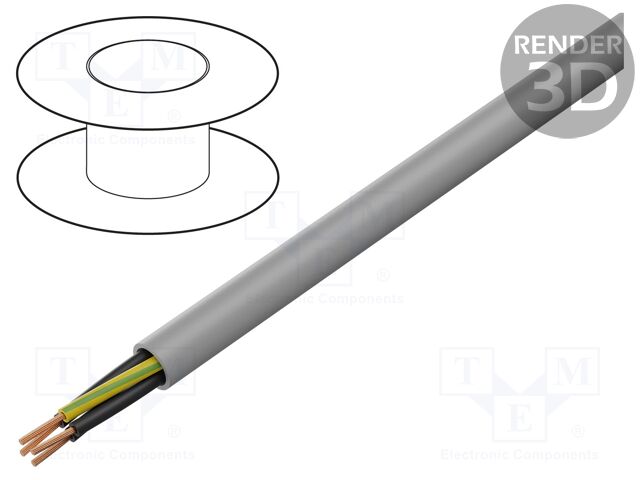 Wire: control cable; chainflex® CF130.UL; 4G4mm2; PVC; grey; Cu