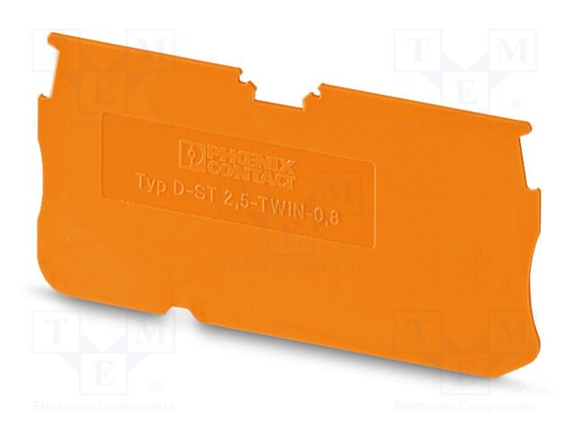 End piece; L: 29mm; W: 0.8mm; H: 60.5mm; Body: orange