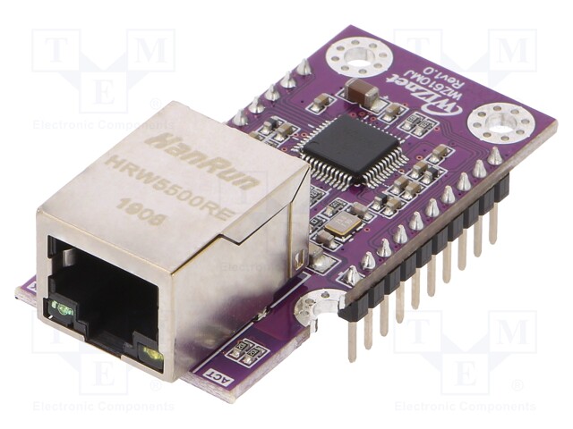 Module: Ethernet; Comp: W6100; Bus; pin header,RJ45