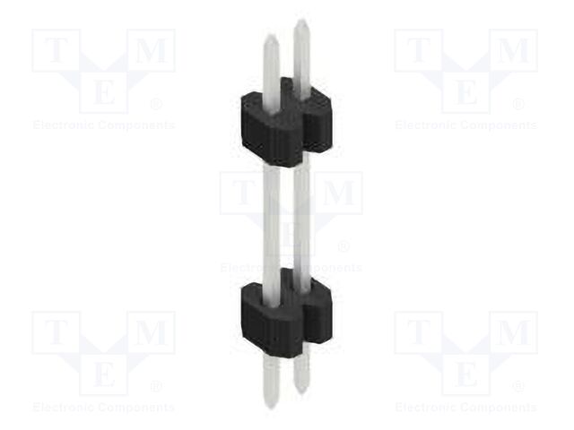 Connector: pin strips; pin header; male; PIN: 2; 1.27mm; THT; 1x2
