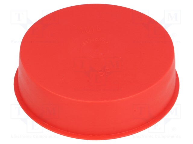 Plugs; Body: red; Out.diam: 103.4mm; H: 28mm; Mat: LDPE; Shape: round