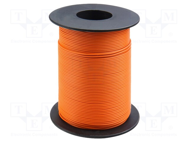 Wire; stranded; Cu; 1x0,14mm2; PVC; orange; 60V; -10÷85°C; 100m