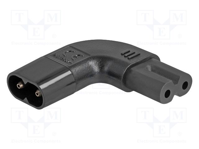 IEC C7 female,IEC C8 male; angular; 2.5A; 250V