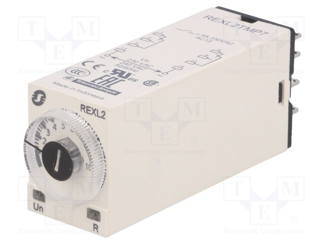 Timer; 0,1s÷100h; DPDT; 250VAC/5A; 230VAC; socket; -20÷60°C; PIN: 8