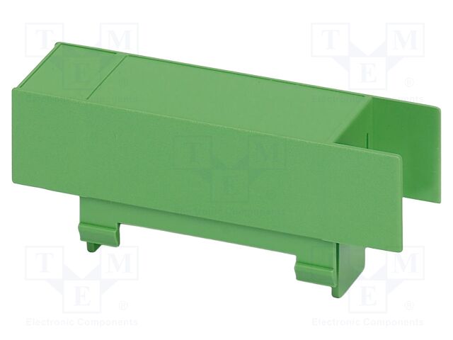 Upper housing; green; UL94HB; EG 22,5; ABS; for DIN rail mounting