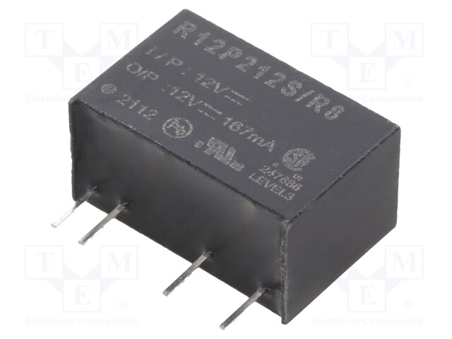 Converter: DC/DC; 2W; Uin: 10.8÷13.2V; Uout: 12VDC; Iout: 167mA; SIP7