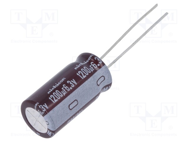Capacitor: electrolytic; low impedance; THT; 1200uF; 6.3VDC; ±20%