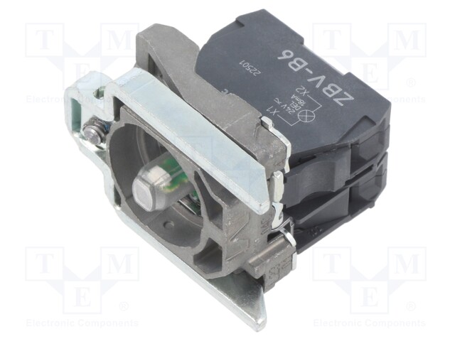 Contact Block, w/ Blue LED, Screw, 1 Pole, 6 A, 120 V, Schneider Harmony XB4 Series Actuators