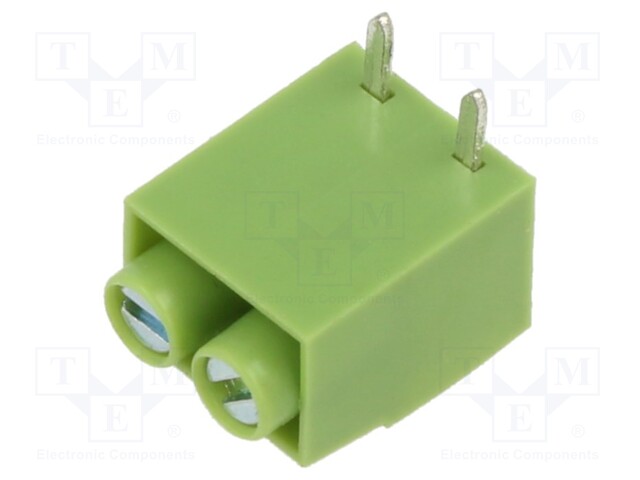 PCB terminal block; straight; 5mm; ways: 2; on PCBs; terminal