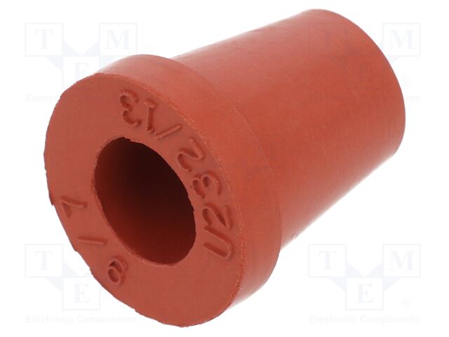 Grommet; caoutchouc; L: 14.8mm; -20÷200°C; Øcable: 7mm; red
