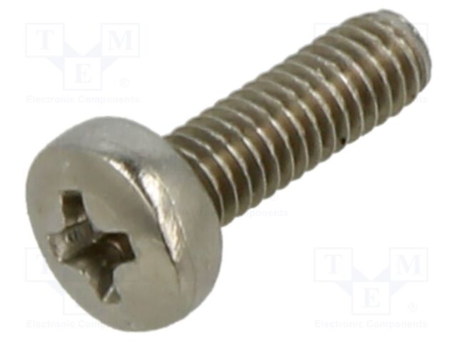 Screw; M2.5x8; Head: button; Phillips; PH1; A2 stainless steel