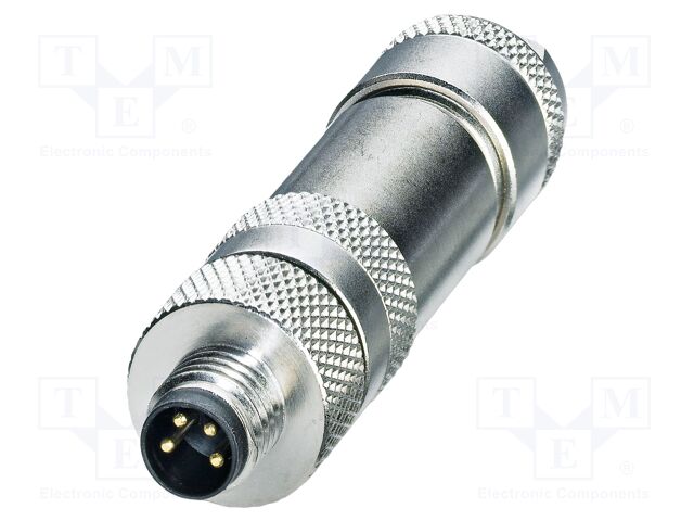 Connector: M8; PIN: 4; 4A; 30V; IP67; straight; shielded; plug