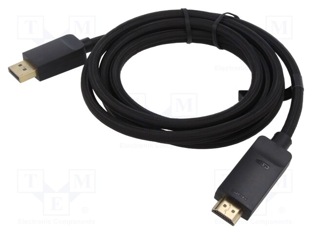Cable; DisplayPort 1.2,HDMI 2.0; DisplayPort plug,HDMI plug