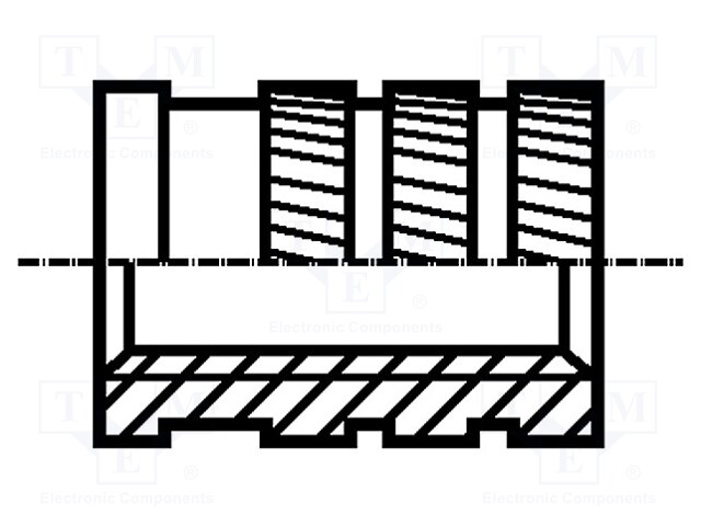 Threaded insert; brass; without coating; M6; BN: 1054; L: 9.2mm