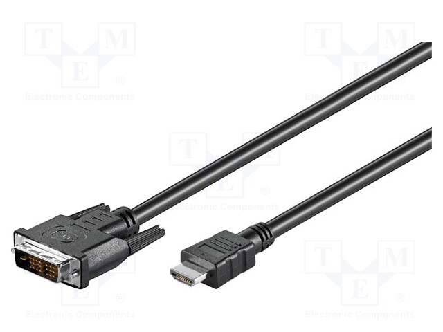 Cable; HDMI 1.4; DVI-D (18+1) plug,HDMI plug; 10m; black